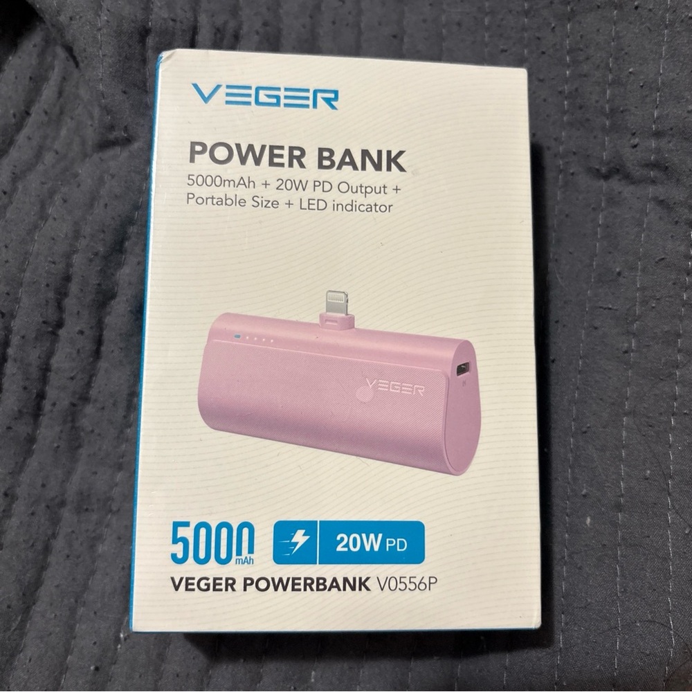 Pink Power Bank 5000mAh with 20W PD Output
